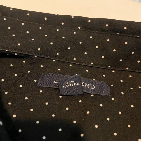 Lands' End Black Polka Dot Blouse - Picture 5 of 9